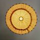 Scandinavian pendant lamp in teak and burlap, 60s