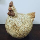 Poule en grès craquelé
