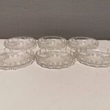 6 desert plates/ice cream plates in crystal glass from the 1960s.
