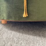 Green velvet chest pouf from the 70s