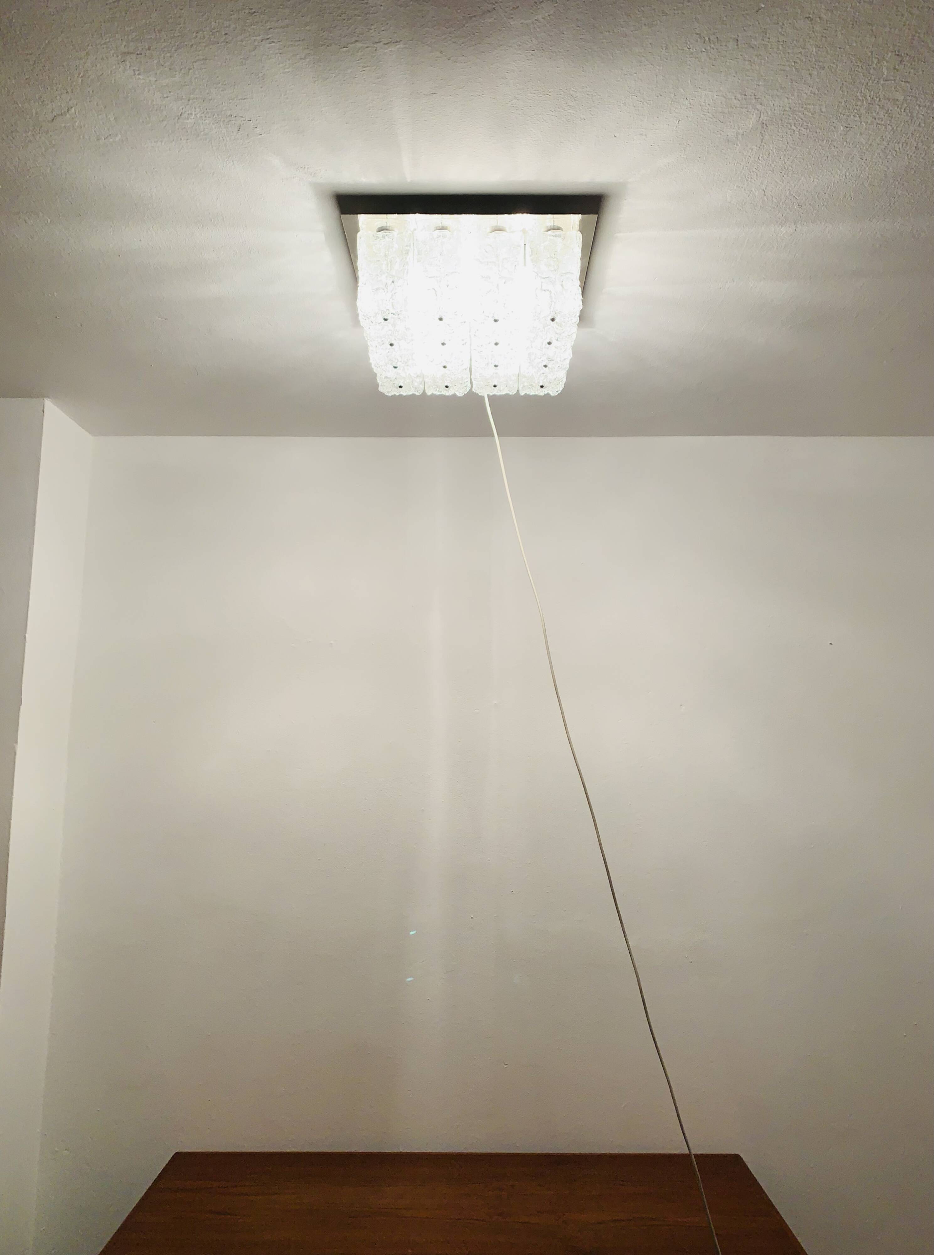 Ice Glass Flush Light by Glashütte Limburg