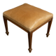 Oak stool early twentieth feet fluted leather top