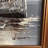 Marine painting boats in port