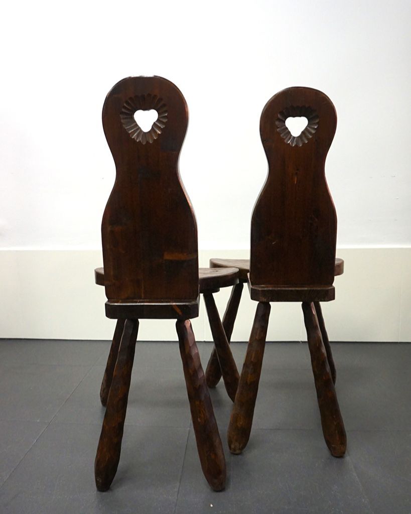 Pair of French brutalist chairs