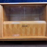 Art Deco sideboard with secret cache in sycamore and marquetry circa 1950