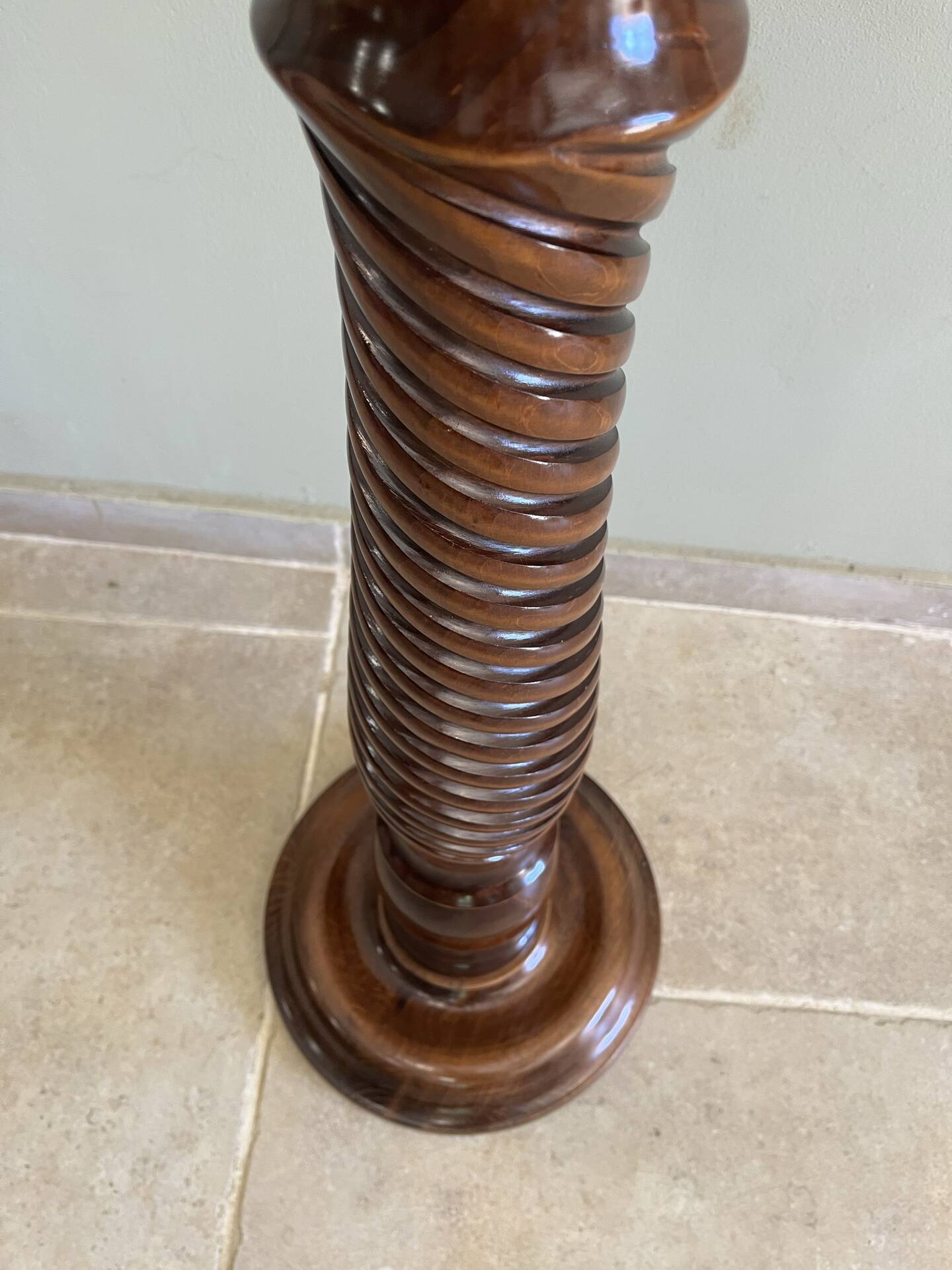 Twisted wooden stool