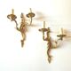 Pair of wall lamp in gilded bronze XXth style Louis XV France