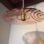 Suspension vintage en verre rose