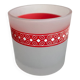 Bougeoir en verre dépoli à liseré rouge