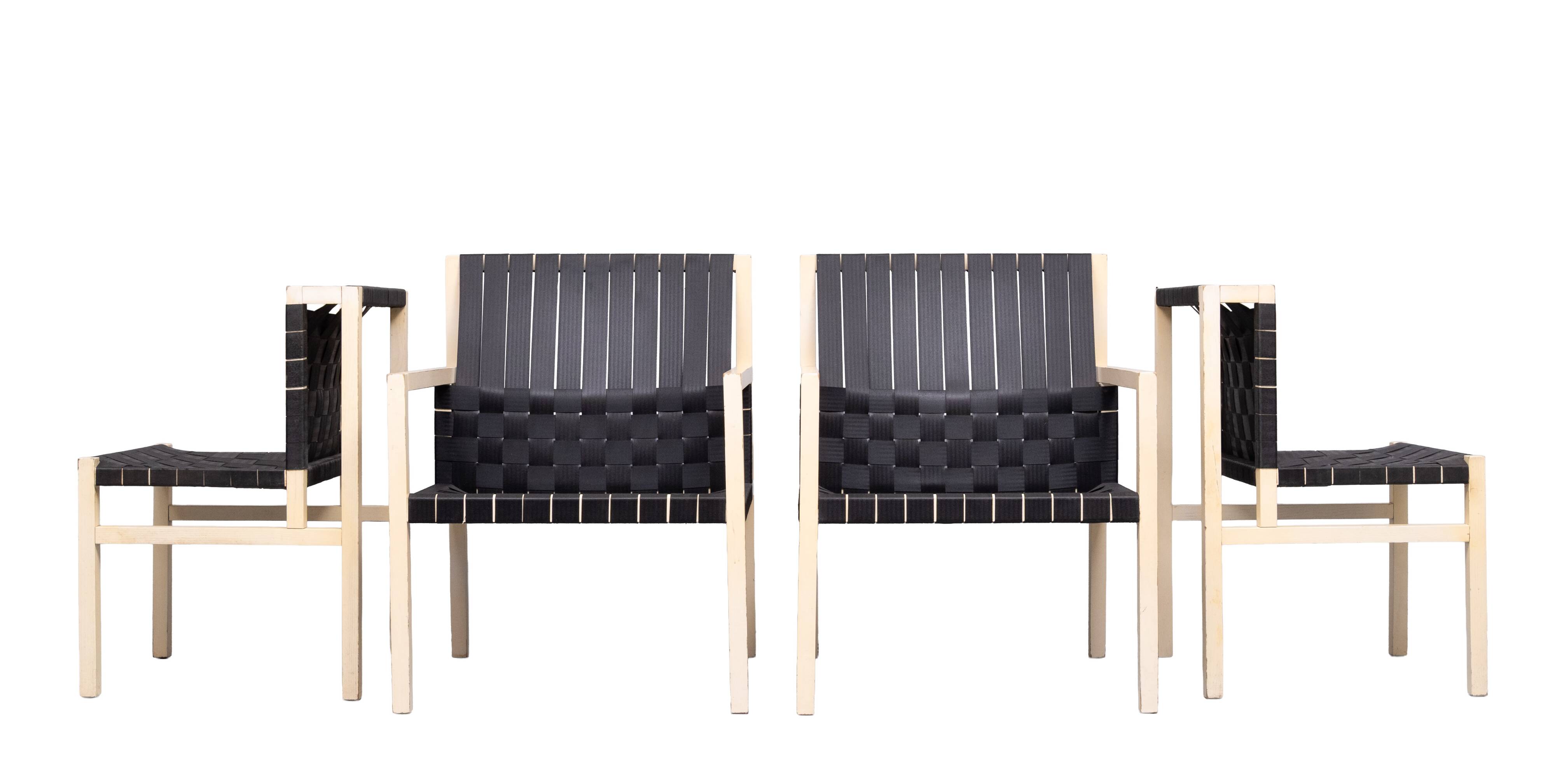 Gijs Bakker set of 4 ''Seatbelt'' Chairs 1978 Holland
