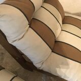 Vintage fireside chair and pouf circa 1980