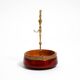 Beautiful 1960s nut bowl by Aldo Tura made of red goatskin and brass