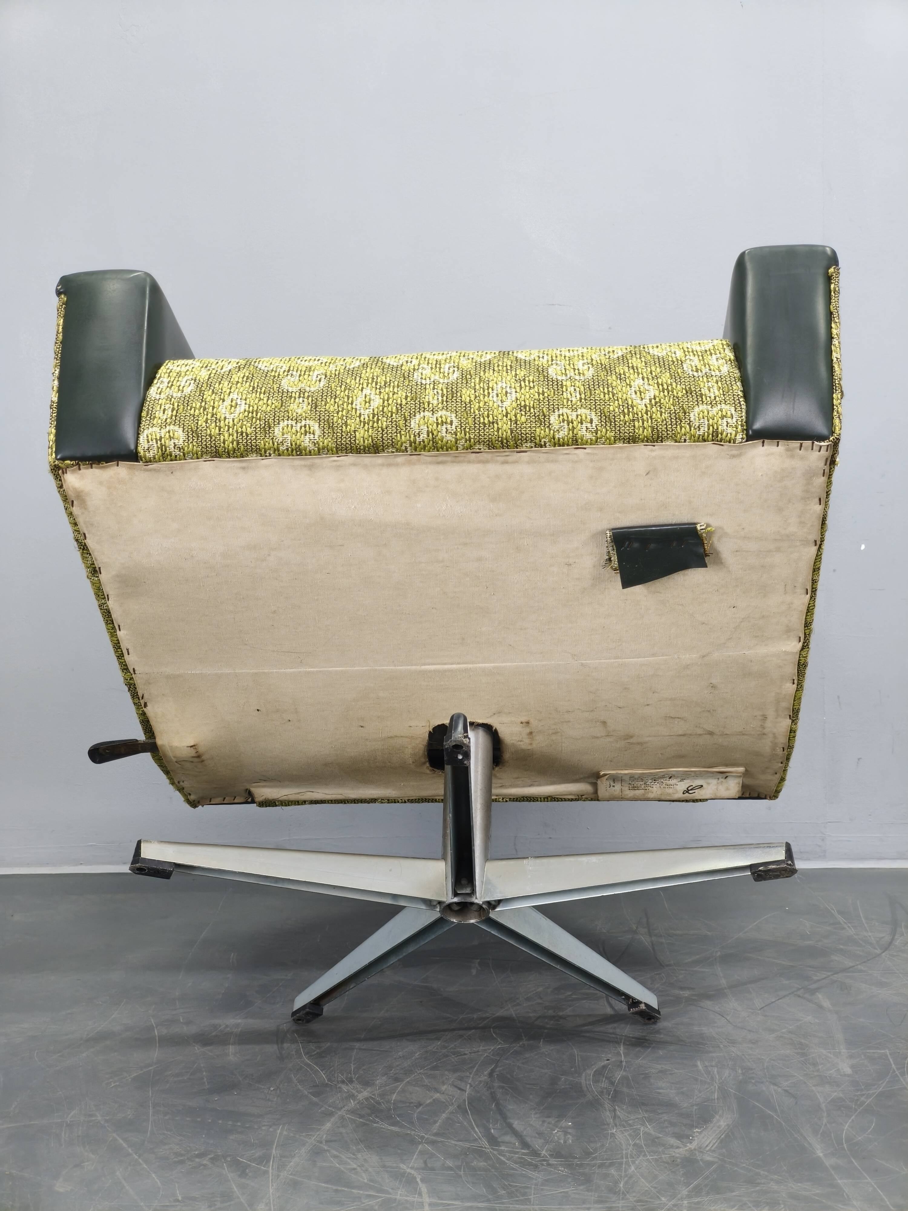 Czechoslovak Mid-Century Reclining Armchair, 1970s