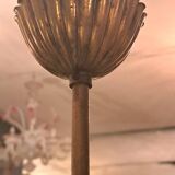 Gold metal reed chandelier