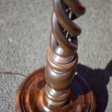 Wooden floor lamp, turned wooden floor lamp, large vintage wooden lamp base
