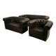 Chesterfield-style leather sofa set, set of 3