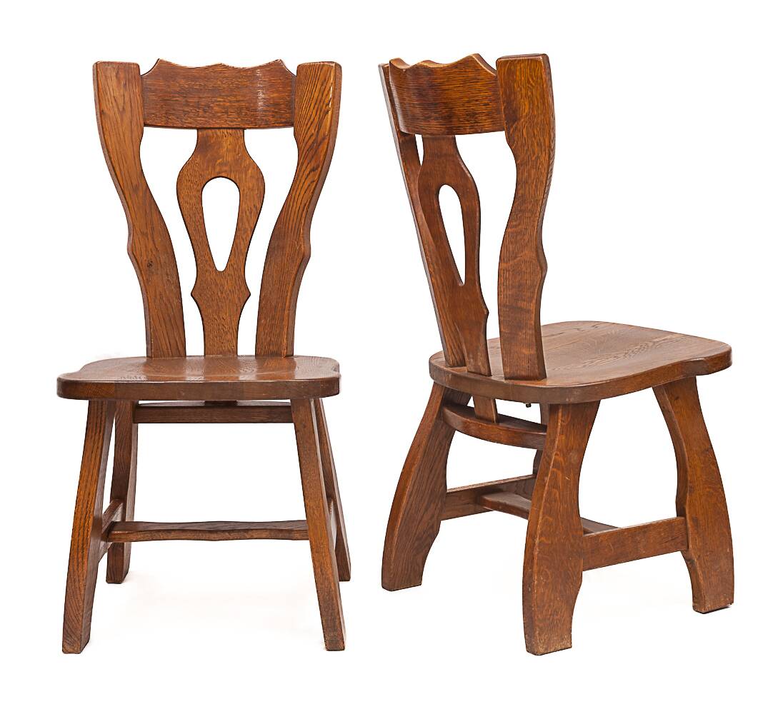 Set of 6 chairs by Guillerme and Chambron