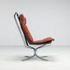 Sigurd Ressell Falcon lounge chair leather and metal Vatne Norway 1970