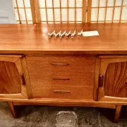 Classic British mid-century teak enfilade, circa 1960s.