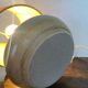 Table lamp in blue stoneware and vintage herbarium lampshade