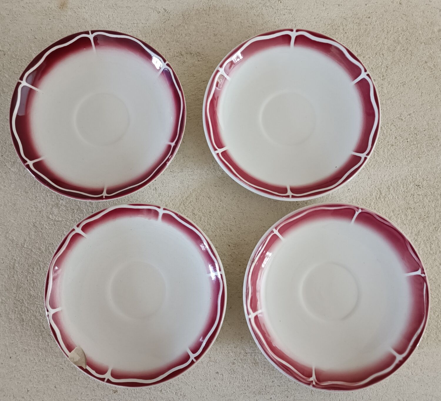 4 saucers iron earth Sarreguemines