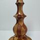 Lampe en bois tourné et incrustation de bois vintage