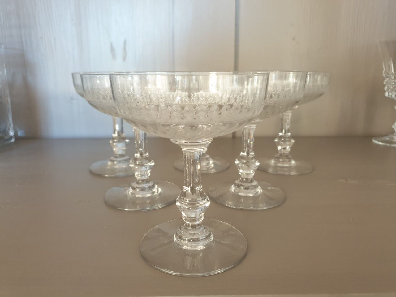 Old champagne glasses