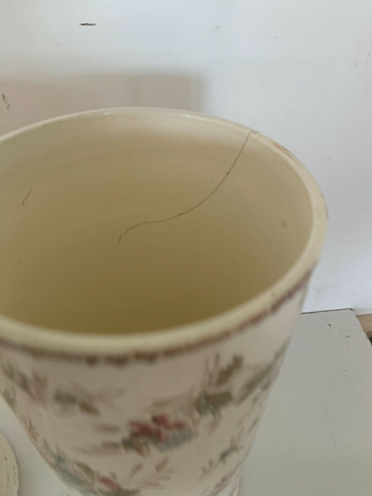 Pair of vases tubes in earthenware decorated XX century