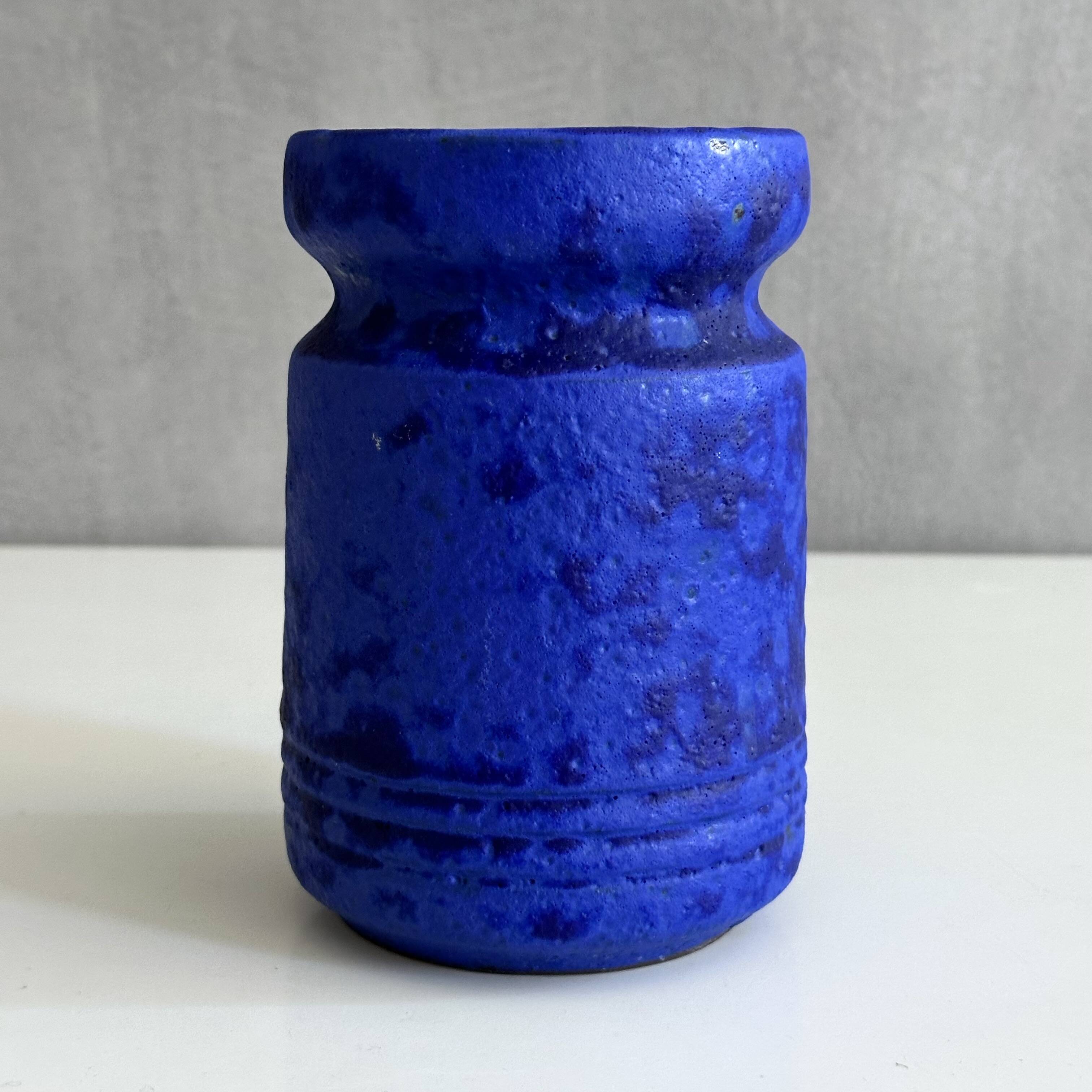 Vintage Studio Pottery Vase – Hartwig Heyne (Hoy), Deep Blue, WGP, 70's