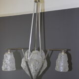 Art Deco period plate chandelier signed Degué