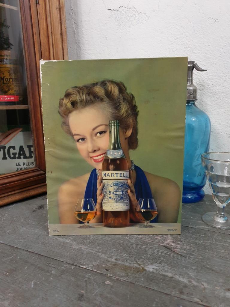 Advertising cardboard - advertising cognac martell - bistrot
