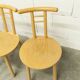Set of 3 minimalist chairs in light wood, 1980s Italy