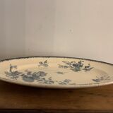 Soupière ravier and dish old blue porcelain Sarreguemines model Groseilles