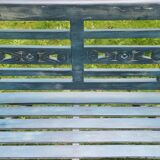 Mid century distressed painted garden bench