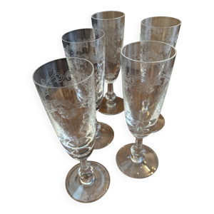 5 flûtes à champagne