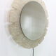 Egon hillebrand round acrylic illuminated mirror with lightening, 1970's germany