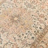 Vintage Cream & Brown Classic Pattern Persian Rug, 193x286Cm