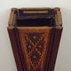 French antique oak tin-lined hand-carved umbrella stand with flower decoration.