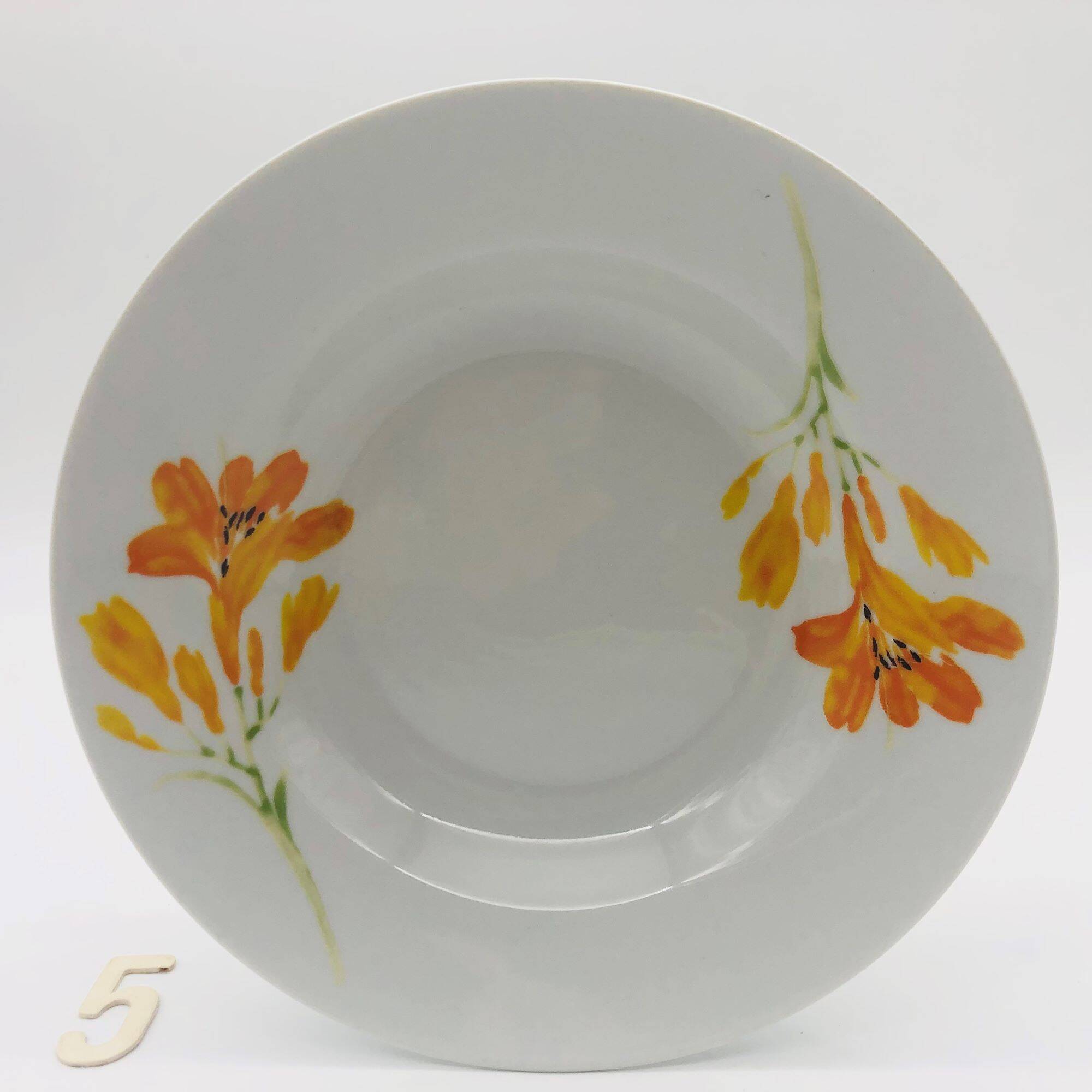6 porcelain deep plates “chriss g. collection”