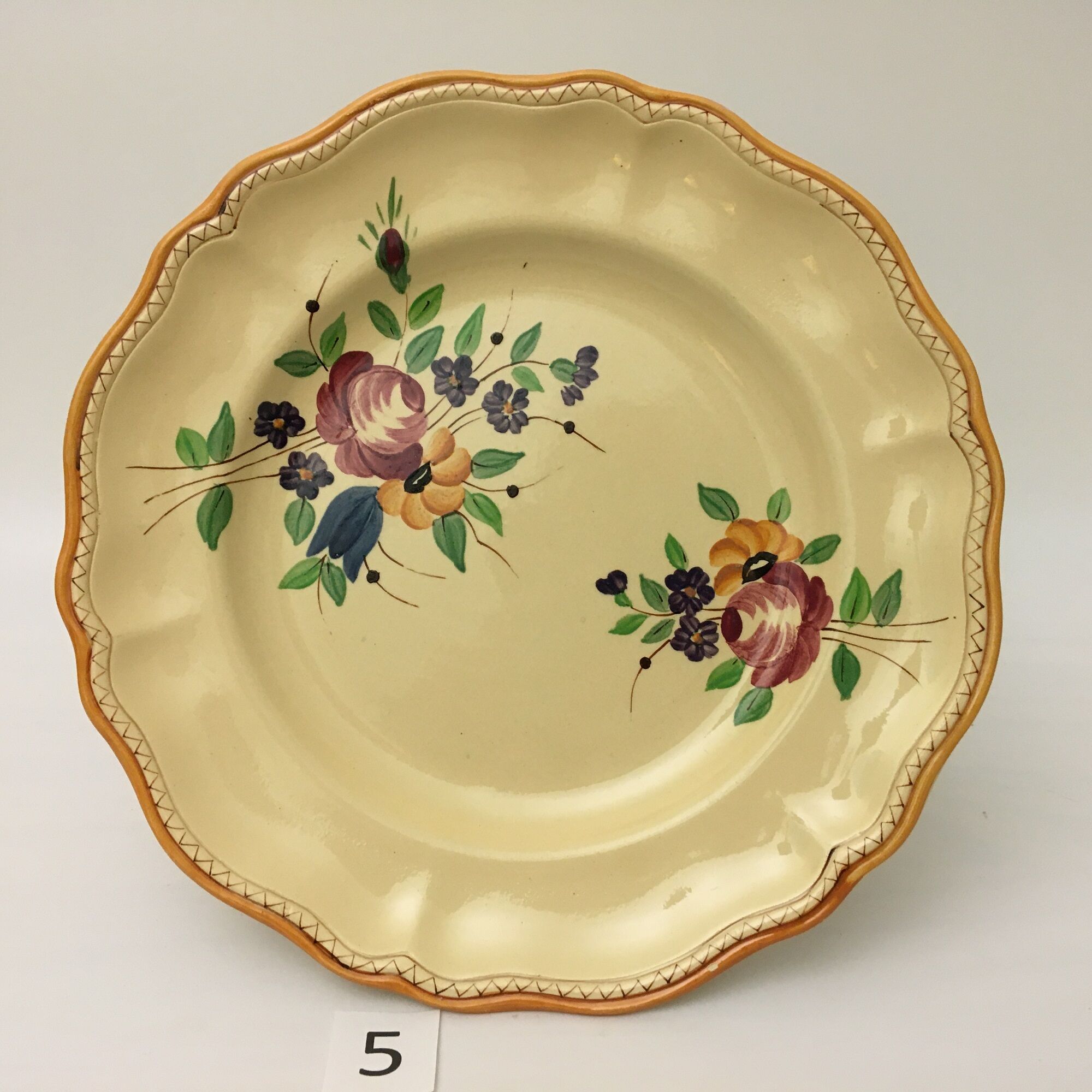 6 Flat plates Faiencerie "Longchamp – France"