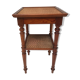 Guéridon table appoint en bois et osier vintage