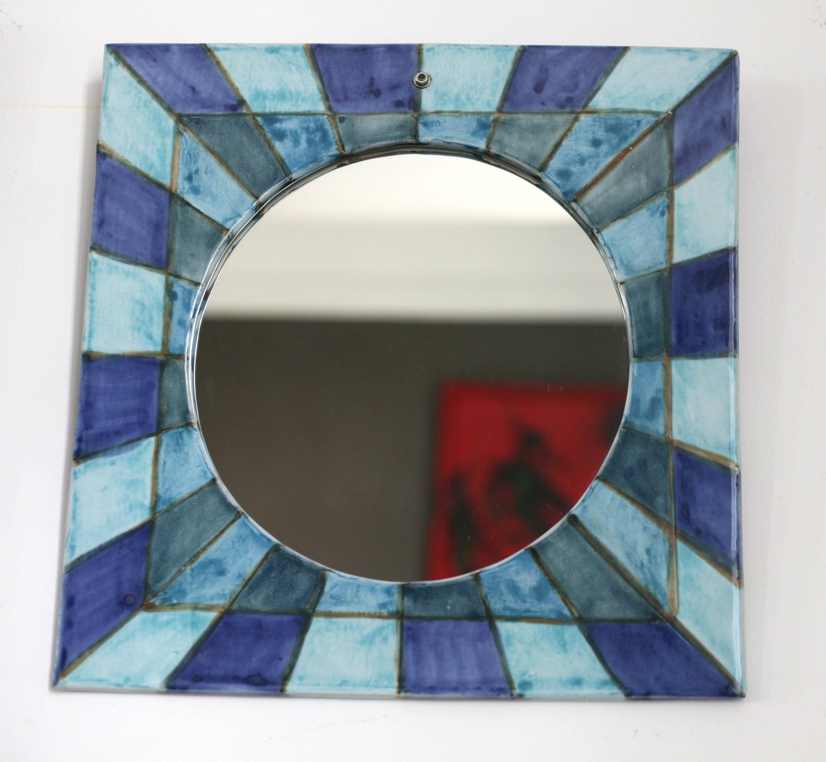 vintage ceramic mirror and design, 1970s