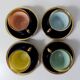 4 old black and gold cups in Vintage color