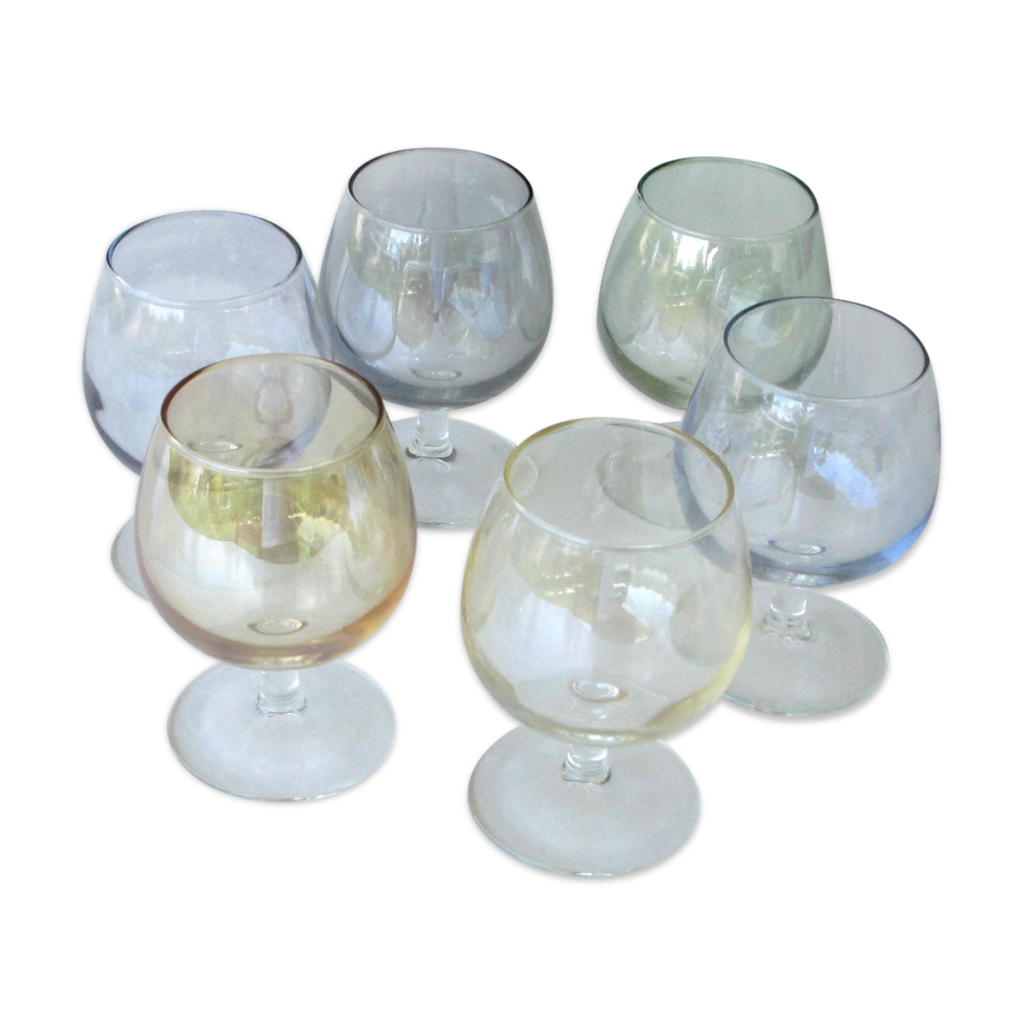 6 berries with old digestive feet iridescent colors - balloon glasses