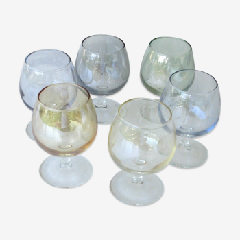 6 berries with old digestive feet iridescent colors - balloon glasses