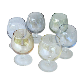 6 berries with old digestive feet iridescent colors - balloon glasses