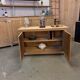 Two-door raw oak sideboard