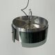 Suspended lamp in green glass and chrome, 1960s, Italy