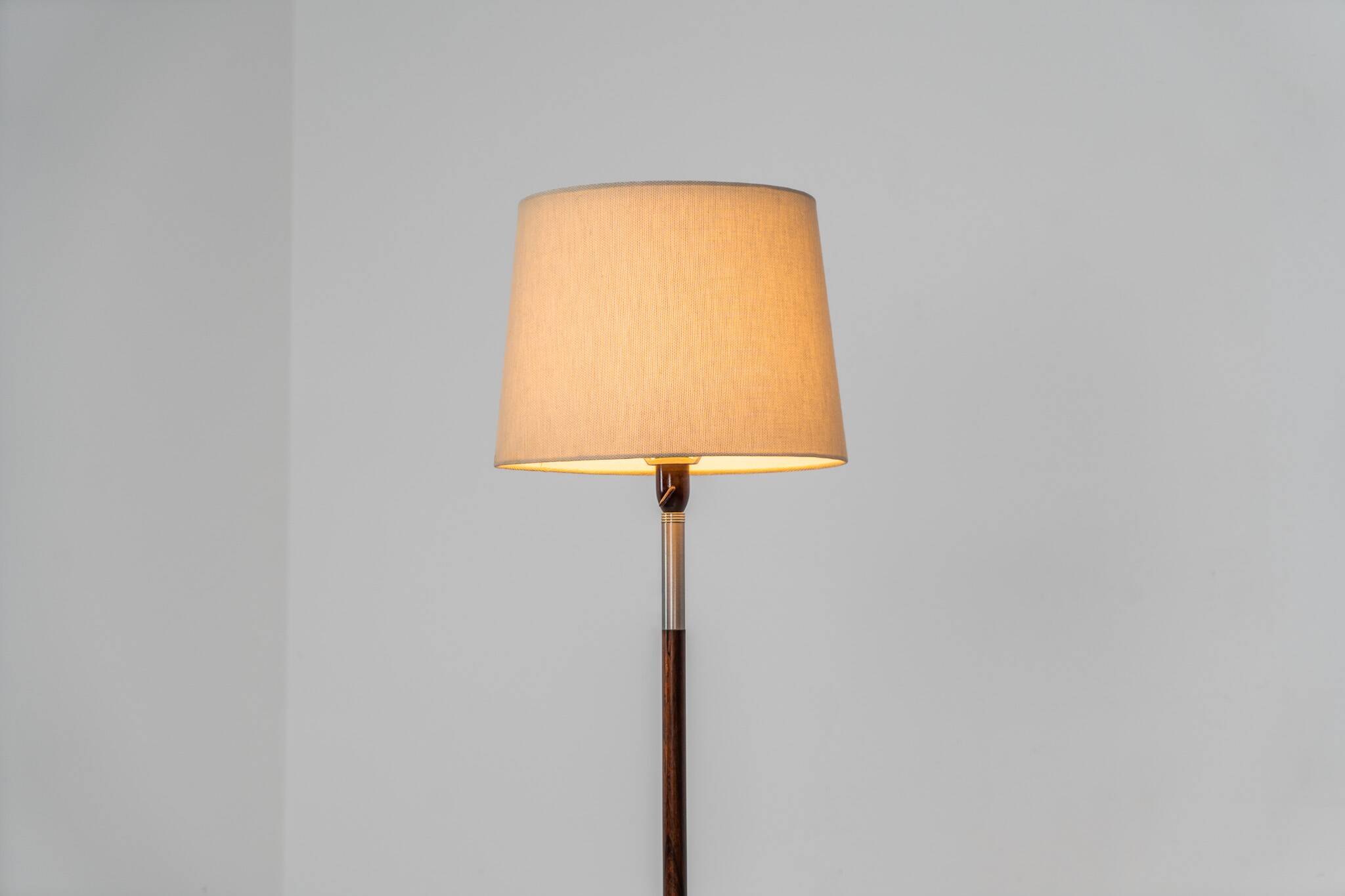 Rosewood & aluminium floor lamp