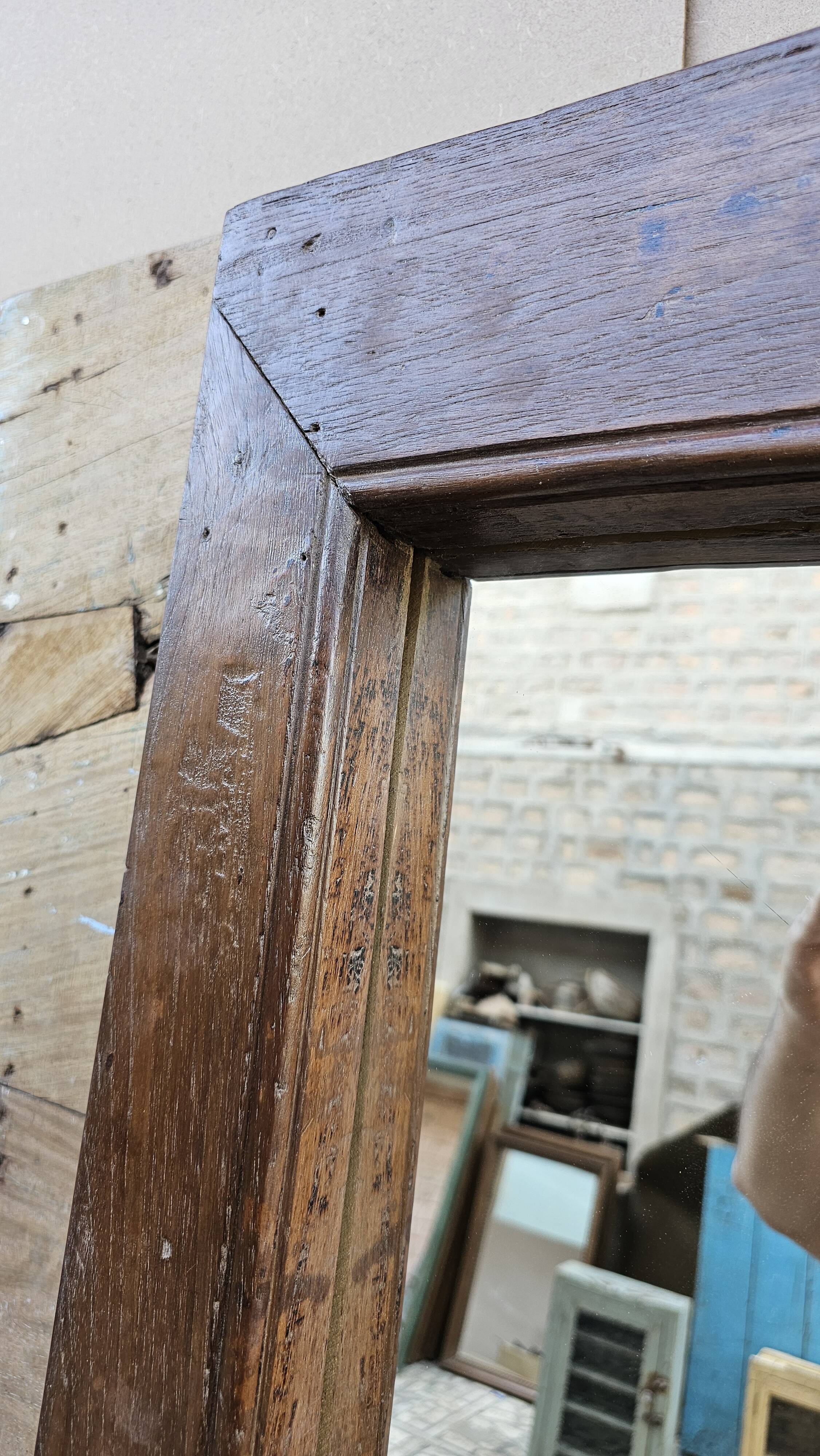 Burmese teak mirror